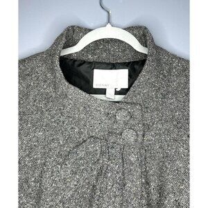 Old Navy Coat Womens S Crop Gray Wool Blend 3/4 Sleeve Button Tweed Jacket Twee